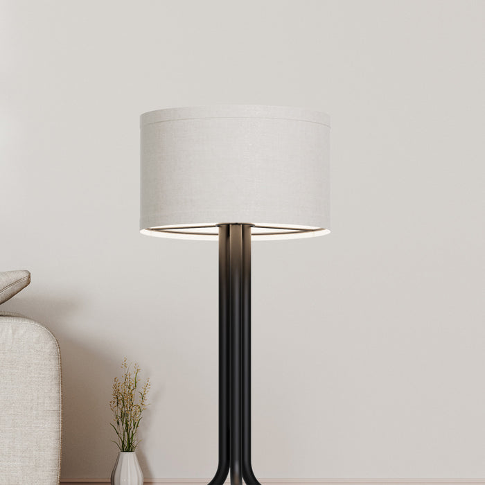 Lampe de table noire de 20 po avec abat-jour cylindrique
