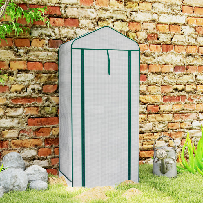 Outsunny Mini-Serre avec Toit en Maille, Serre Portable Compacte, Blanc
