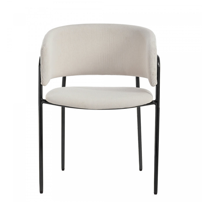 Ethan Ensemble de 2 chaises d’appoint modernes avec assise en velours cotele, pieds inclines et pieds reglables, beige