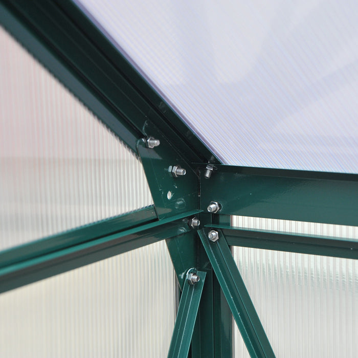 Outsunny 6'x6'x7' Entree Jardin Serre Polycarbonate Panneaux Plantes Fleur Croissance Abri Exterieur Maison Chaude Portable Cadre En Aluminium