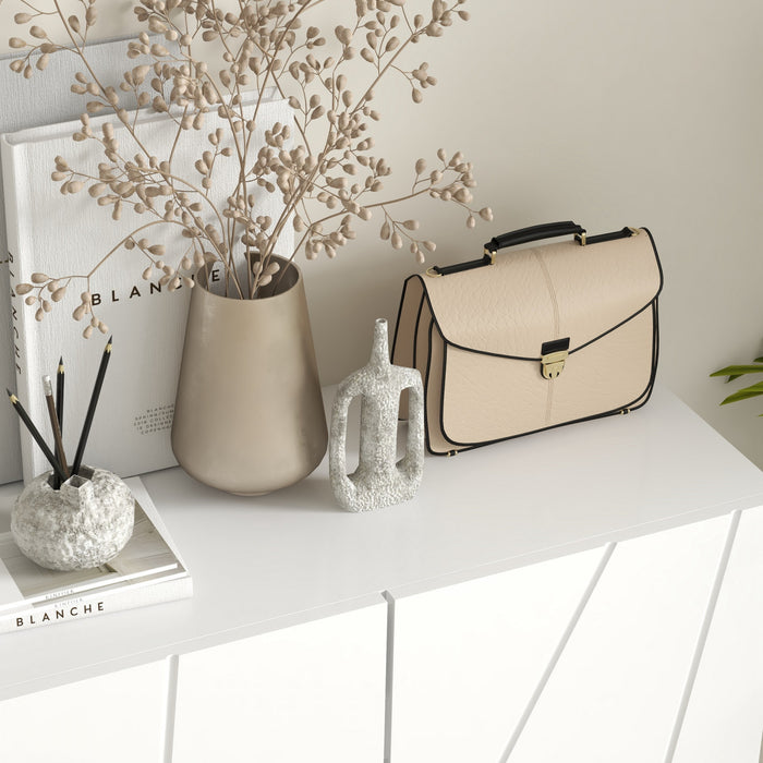 HOMCOM Meuble a chaussures, meuble de rangement haute brillance, blanc