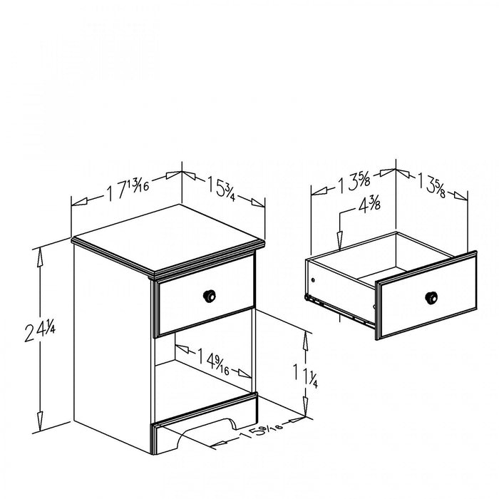 Summer Breeze Table De Chevet 1 Tiroir - Myrtille