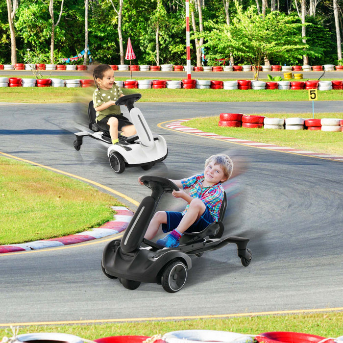 Costway Kart Electrique 6 V Pour Enfants, Vehicule De Derapage Pour Enfants, Siege Reglable A 2 Positions, Rotation A 360°, Roues Durables, Vitesse Max 4,8 Km/h, Klaxon, Pour Les 3 A 8 Ans