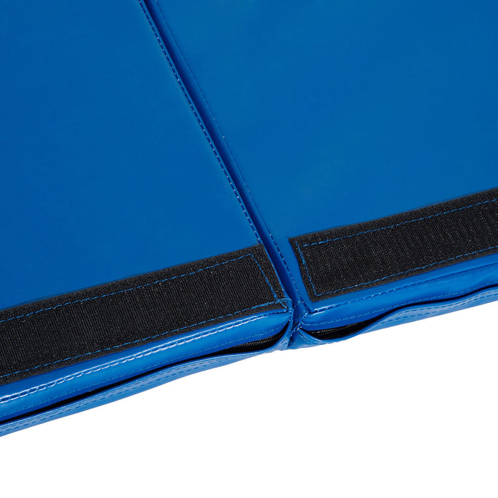 Soozier Tapis De Gymnastique Pliable 10,2 X 15,2 X 5,1 Cm, Tapis D'exercice Avec Poignees De Transport Pour Yoga, Mma, Arts Martiaux, Etirements, Entrainements De Base, Bleu