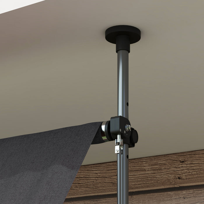 Auvent Retractable Outsunny 10' X 3', Autoportant Et Sans Vis, Gris Fonce