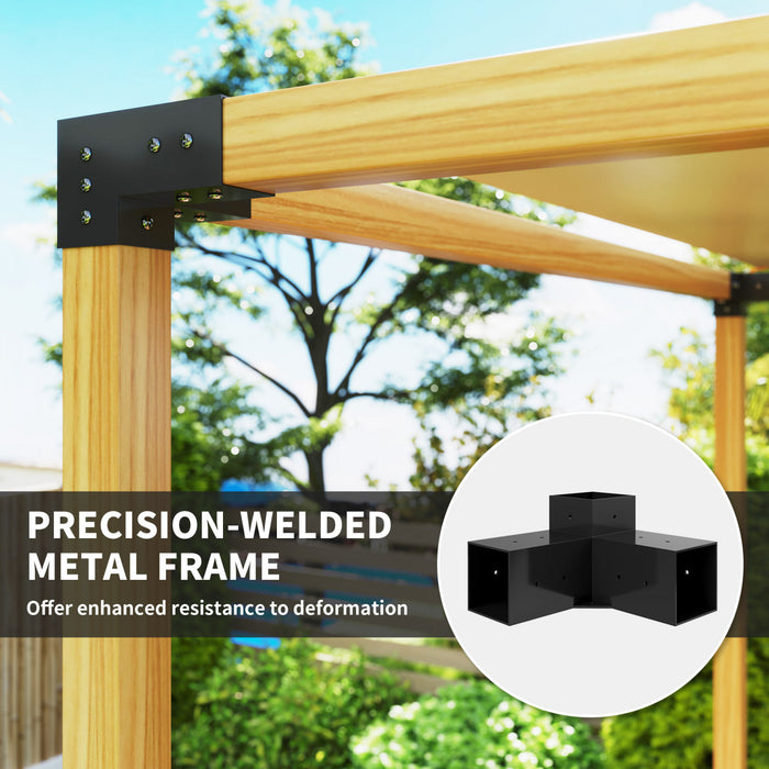 Outsunny 8pcs Kit de supports de pergola pour bois de 4x4\" (reel 3,6x3,6\")