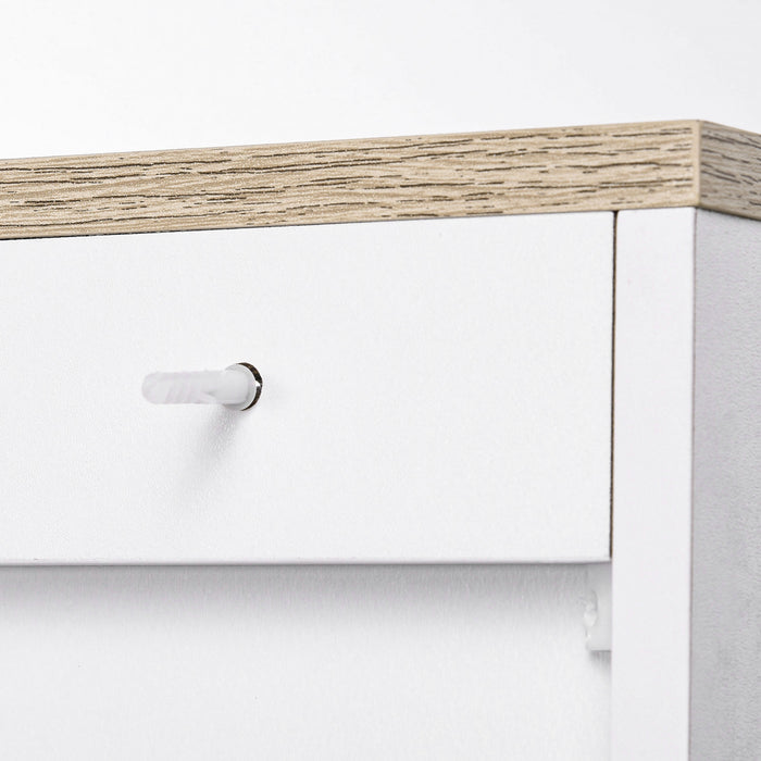 HOMCOM Armoire de rangement avec doubles portes et etagere reglable, blanc