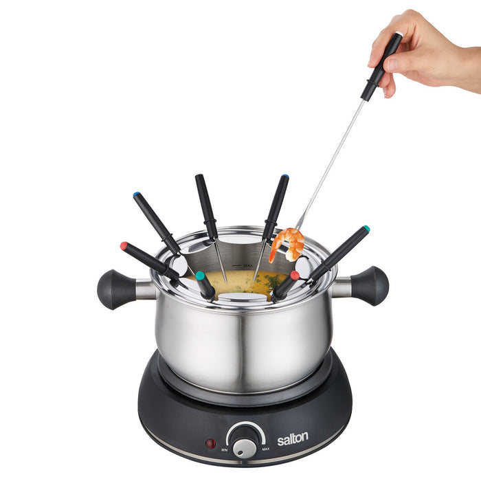 Salton service a fondue electrique 2,8 L - acier inoxydable