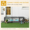 Pawhut 59" Long Cat Tunnel, Cat Shelter L- Shape With Extendable Design, Cat Enclosure For Indoor/ou|Pawhut Tunnel Pour Chat De 59" Avec Design Extensible, Tunnel En Bois Pour Chat Avec Protection Cont