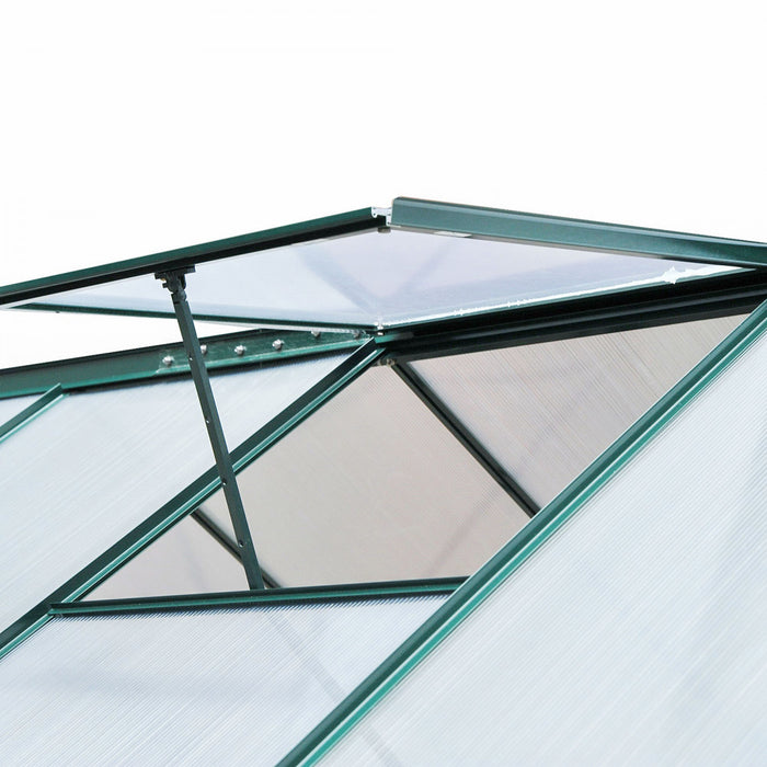 Outsunny 6'x8'x7' Entree Jardin Serre Polycarbonate Panneaux Plantes Fleur Croissance Abri Exterieur Maison Chaude Portable Cadre En Aluminium