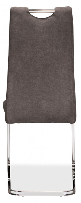 Chaise De Salle A Manger En Tissu Gris (ensemble De 2)