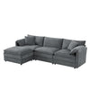 Nimbus 103 Inch Chenille Modular Sectional Sofa with Ottoman and Double Cushions, Dark Gray | Nimbus Canape Sectionnel Modulaire en Chenille 103 po avec Ottoman et Double Coussin, Gris Fonce
