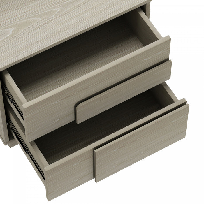 Table de nuit Horizon Modern 56 cm en chene blanchi (2 tiroirs) – Lot de 2