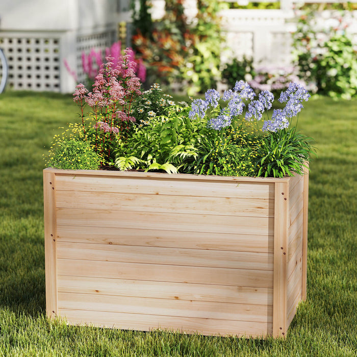 Boite De Planteur Elevee Costway 2 Pcs Avec Base Ouverte Pour Legumes Profondement Enracines
