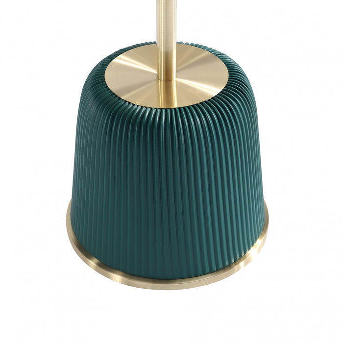 Table d’appoint moderne Anderson a plateau en metal et revetement en tissu vert – Lot de 2