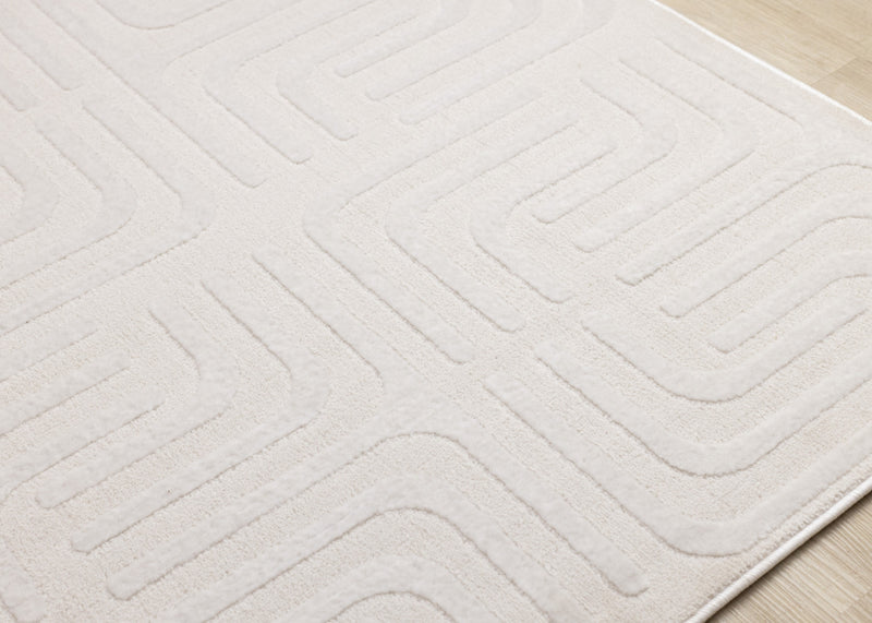 Tapis a motifs de treillis orientaux creme beige Leonardo, 6'7\" x 9'6\"