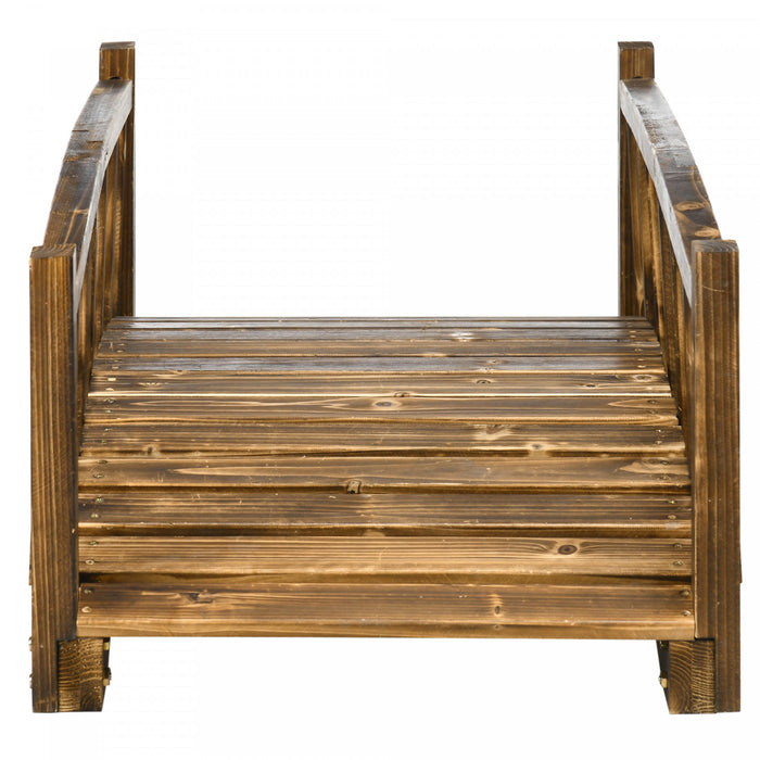 Outsunny Pont De Jardin En Bois De 4ft Passerelle En Forme D'arc