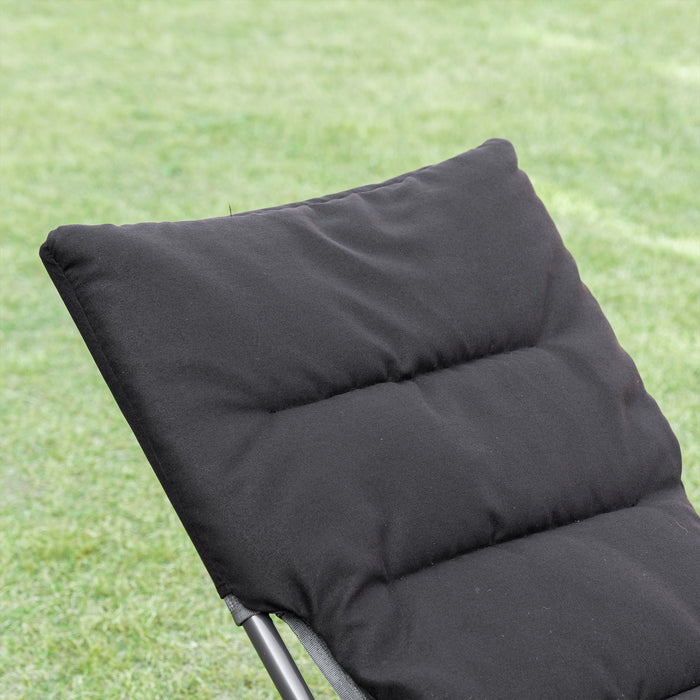 Chaise Longue Pliante Outsunny, Chaise De Camping De Plage, Noire