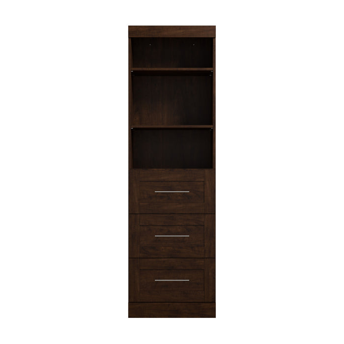 Organisateur de garde-robe Pur de Bestar de 25 po (L) avec tiroirs - chocolat