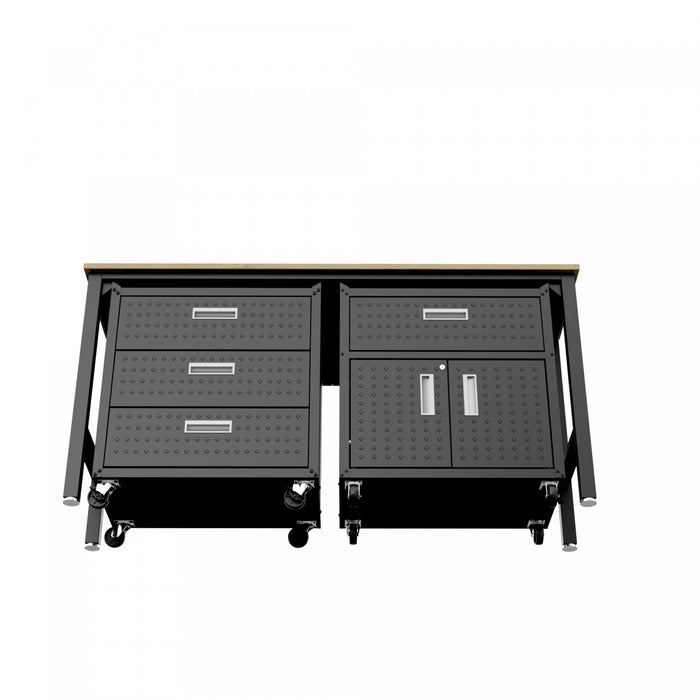 Ensemble de garage moderne Fortress 3 pieces en gris charbon