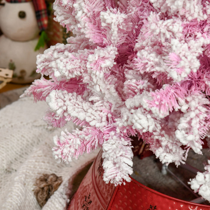 Homcom Arbre De Noel Artificiel Floque De Neige Avec Base
