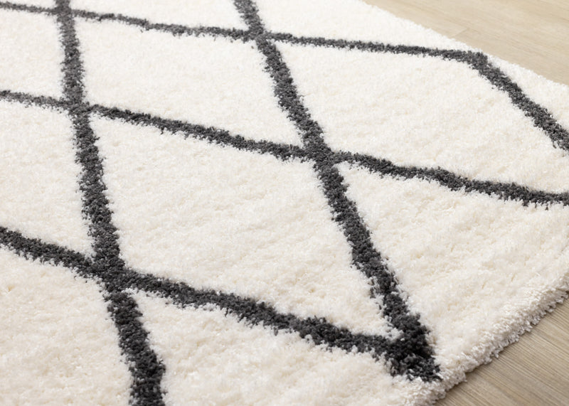 Tapis Fairmont treillis blanc gris, 7'10'' x 10'6''