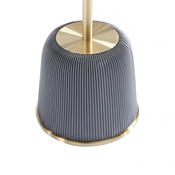 Table d’appoint moderne Anderson avec plateau en metal et revetement en tissu gris – Lot de 2