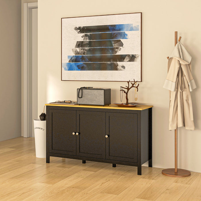 HOMCOM Meuble de Rangement, Meuble Buffet avec Portes, Noir