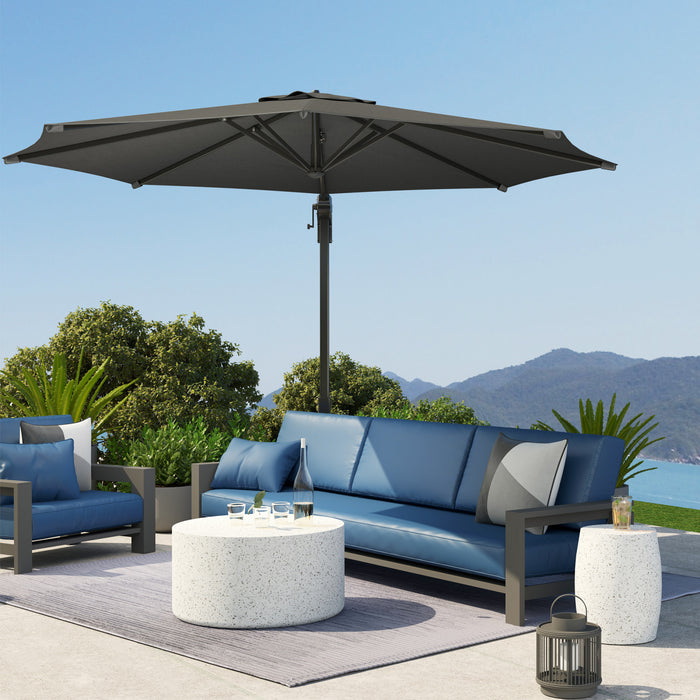 Outsunny Parasol De Terrasse Deporte De 10 Pi, Rotation A 360°, Gris