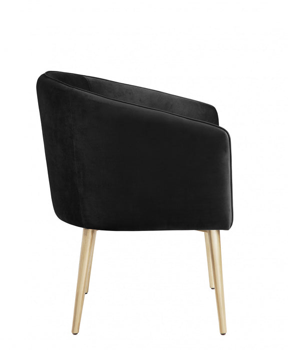 Chaise D'appoint Velma En Velours Noir
