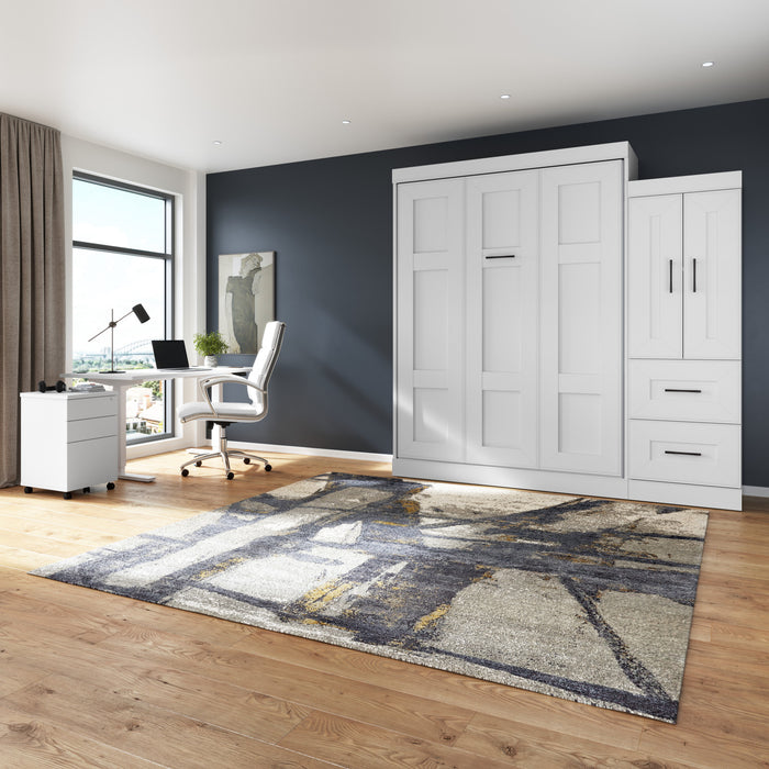 Grand lit escamotable Edge de Bestar avec garde-robe (90 po [L]) - blanc