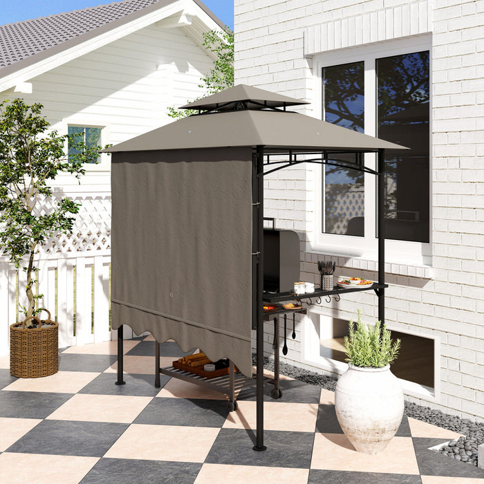 Outsunny Tonnelle De Barbecue 8' X 5', Tonnelle De Barbecue, Gris Clair