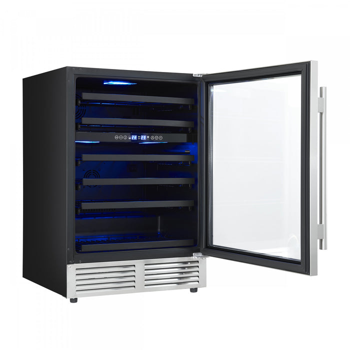 Refroidisseur a vin Bacchino de 24\" en acier inoxydable, capacite de 51 bouteilles-FWCDR6634-24S