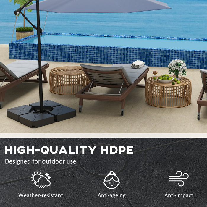 Outsunny Poids pour Parasols Deportes, Lot de 4 Bases de Parasol, Noir