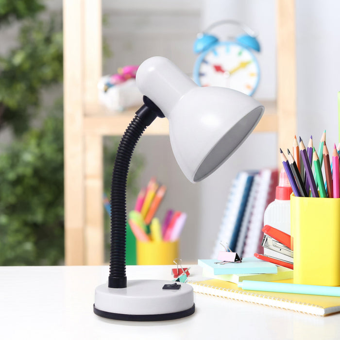Remmer Lampe de bureau a col de cygne, Blanc neige, 14,25 po H