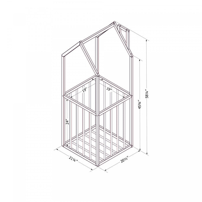 Meuble de rangement Ohana en forme de maison - noir et naturel