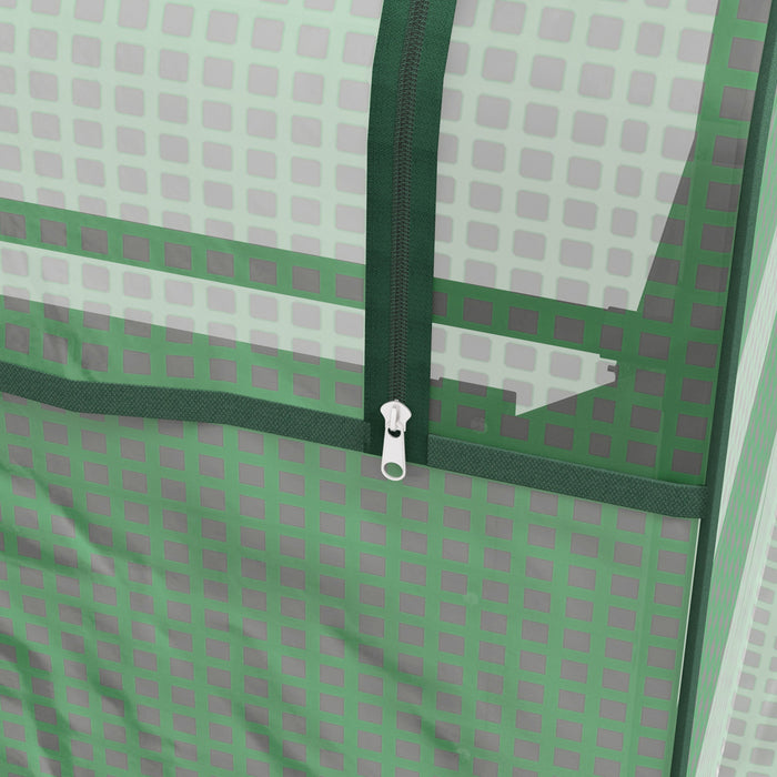 Outsunny Lit De Jardin Sureleve Avec Mini Serre, Jardiniere D'exterieur Galvanisee Avec Couvercle, Pour Herbes Et Legumes, Utilisation Pour Terrasse, Jardin, Balcon, Vert Et Argent