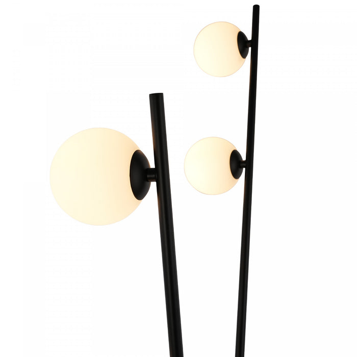Lampadaire Sur Pied Cortina A 6 lampes, Noir, Laiton Brosse