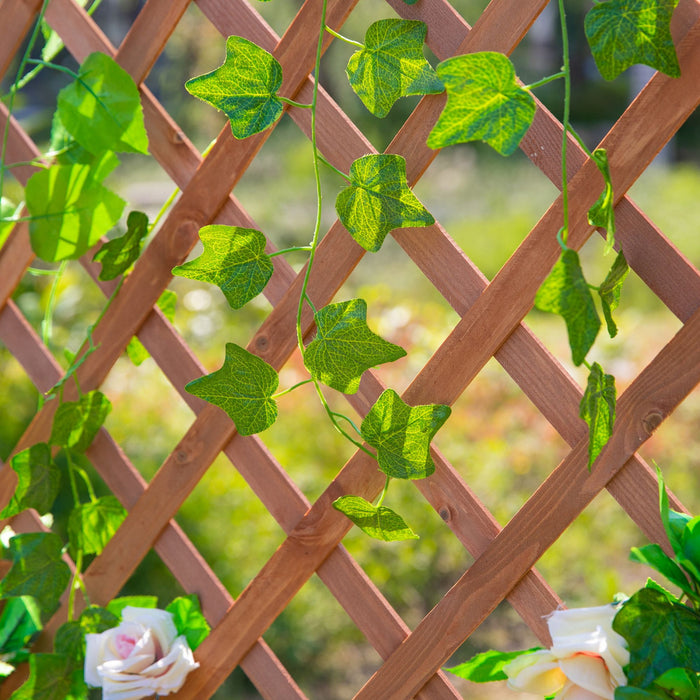 Outsunny Lit De Jardin Sureleve En Bois Avec Treillis Et Trous De Drainage, Boite De Plantation Autoportante D'exterieur De 59 Po Pour Plantes De Vigne Grimpantes Et Fleurs