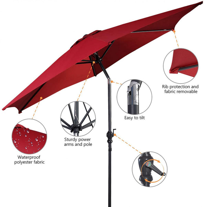 Costway Parasol de Patio 10ft exterieur avec pied de parasol rond robuste de 59 LBS