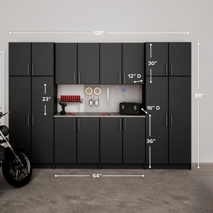 Elite Armoire De Rangement De Garage 128 Pouces, Ensemble G De 8 Pieces – Noir