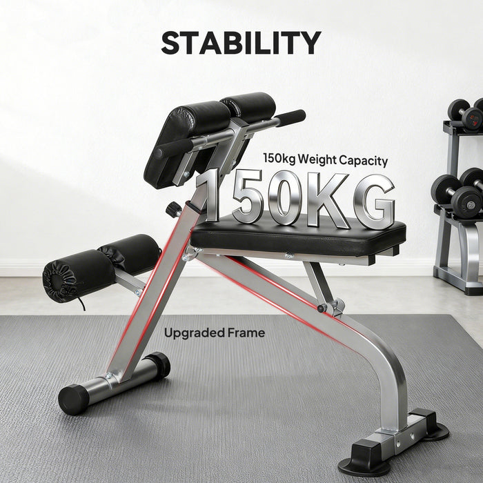 Soozier Banc Romain, Banc Hyperextension Pliable, Argent
