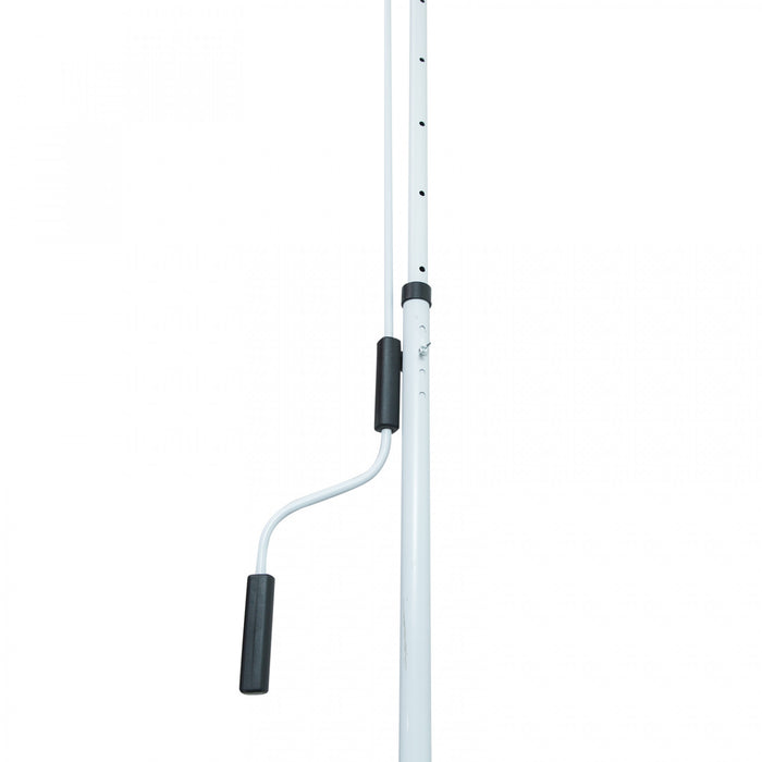 Outsunny Store Banne Manuel Retractable Inclinaison Et Hauteur Reglable Installation Rapide Metal Alu Polyester Anti-uv Vert Blanc Raye