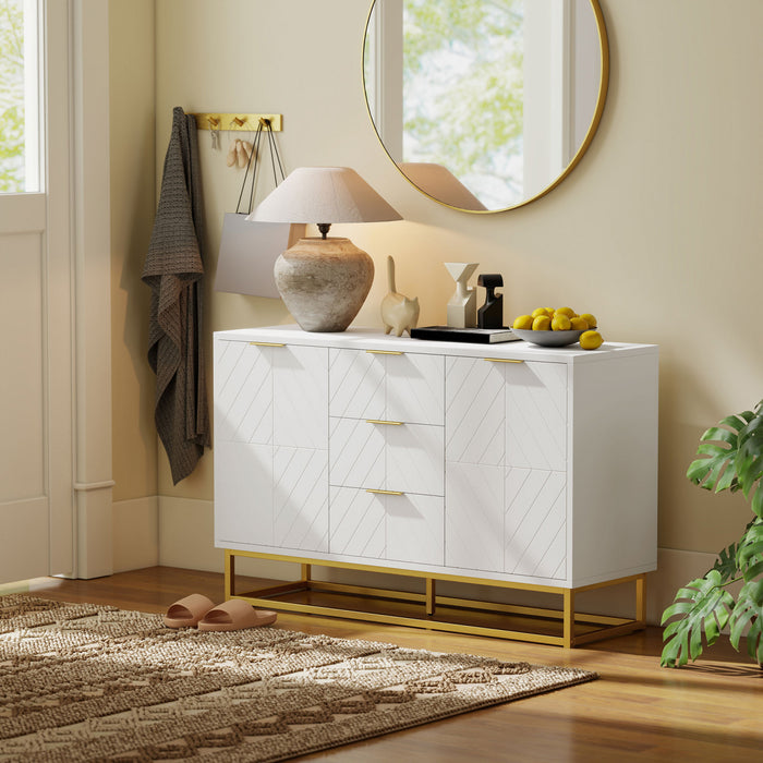 HOMCOM Armoire 3 Tiroirs Buffet Salle a Manger Salon