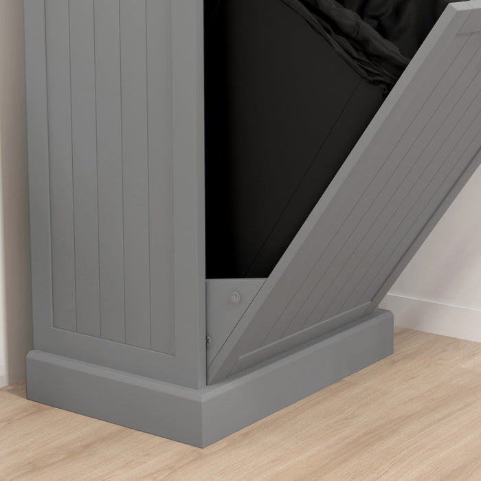 HOMCOM Armoire de poubelle inclinable de cuisine, armoire de recyclage