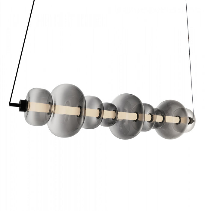 Luminaire D’ilot A Del Integrees Astra, Noir Avec Verre Ombre Fume