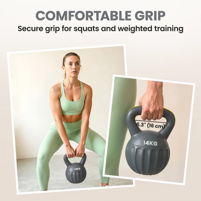 Soozier Kettlebell, Kettlebell de 14 kg avec Poignee Antiderapante
