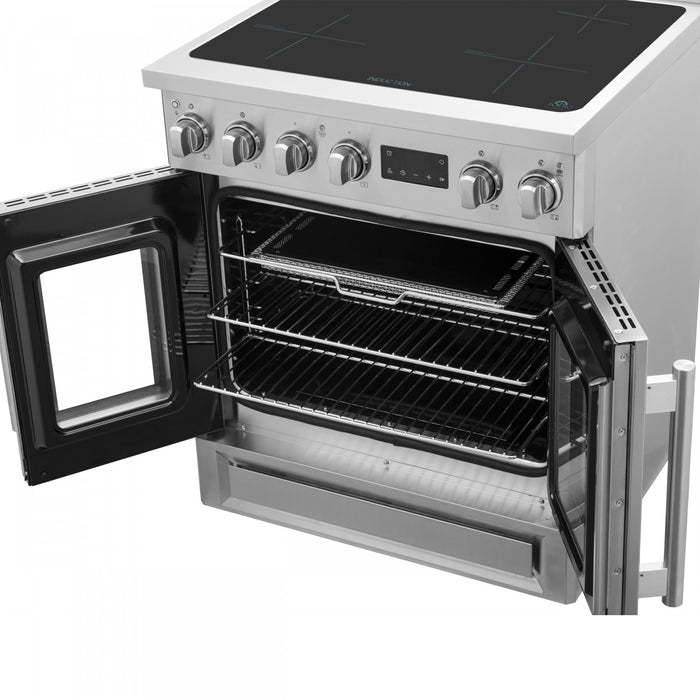 Cuisiniere a induction Torino de 30 po avec portes francaises, acier inoxydable – FFSIN0950-30