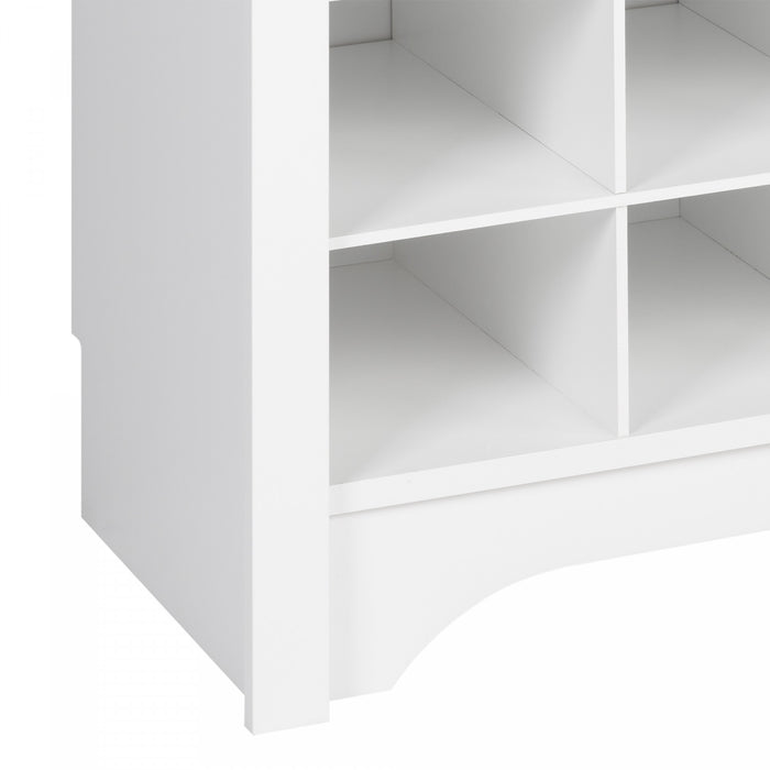 Console à compartiments pour chaussures - blanche
