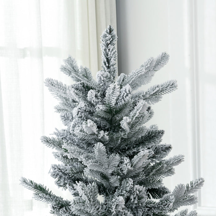Homcom Sapin De Noel Artificiel De 6 Pi Avec Neige, Ouverture Automatique